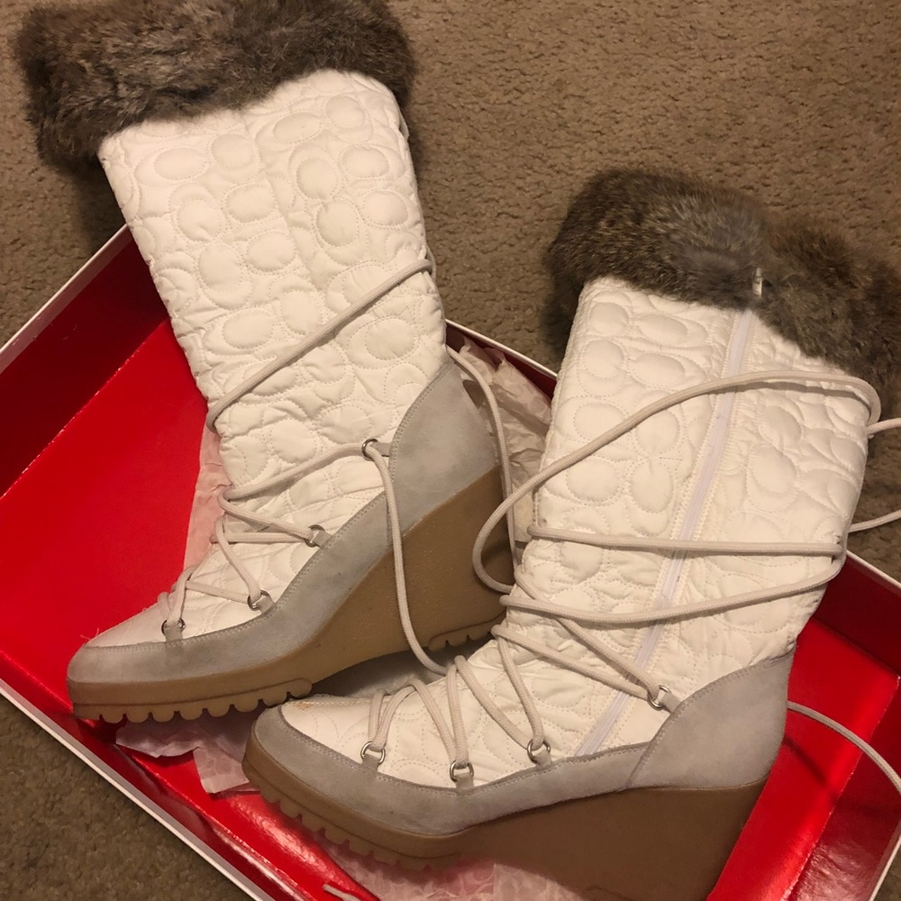 COACH boots with rabbit fur